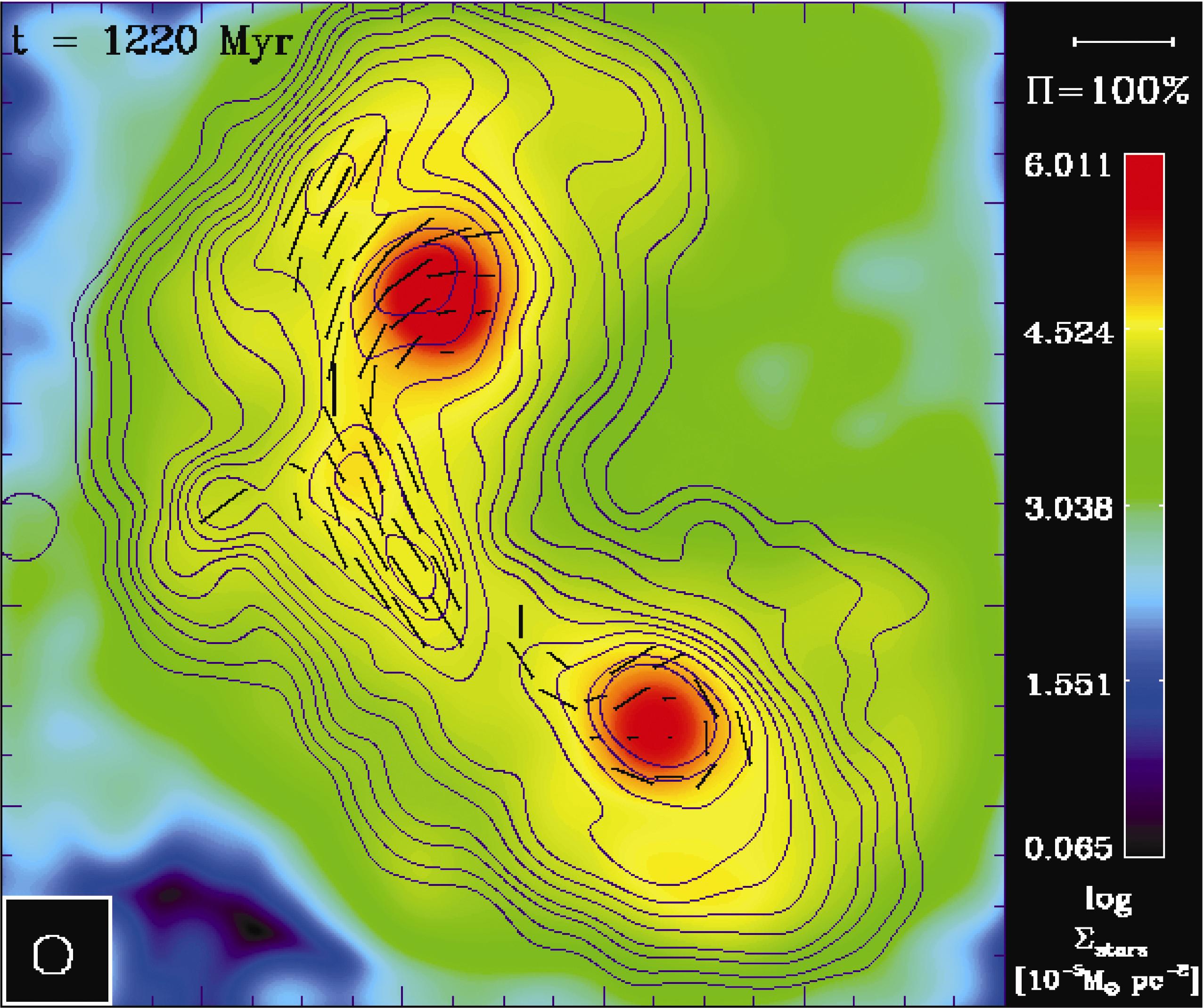 simulated radio map of the Antenae galaxies