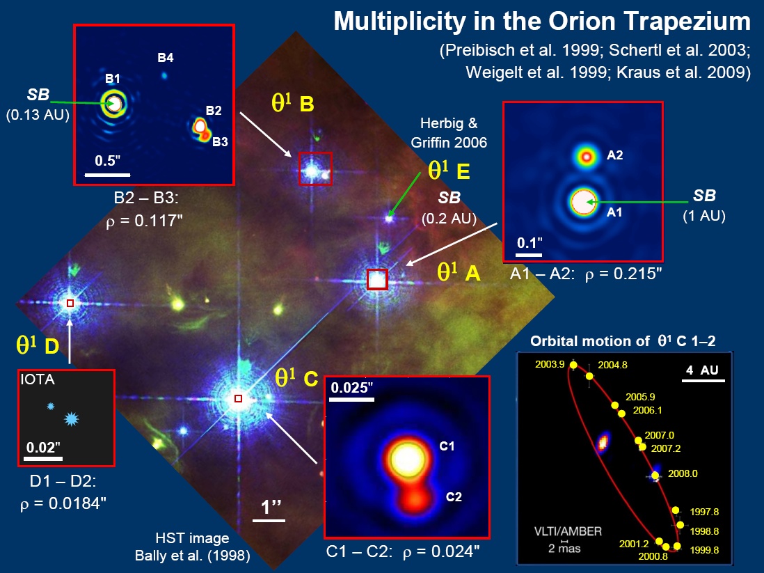 multiplicity of Trapezium stars