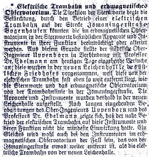 [Bericht aus den Münchener Neuesten Nachrichten]