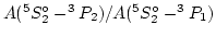 $A(^5S^\circ_2 - ^3P_2) /A(^5S^\circ_2 - ^3P_1)$